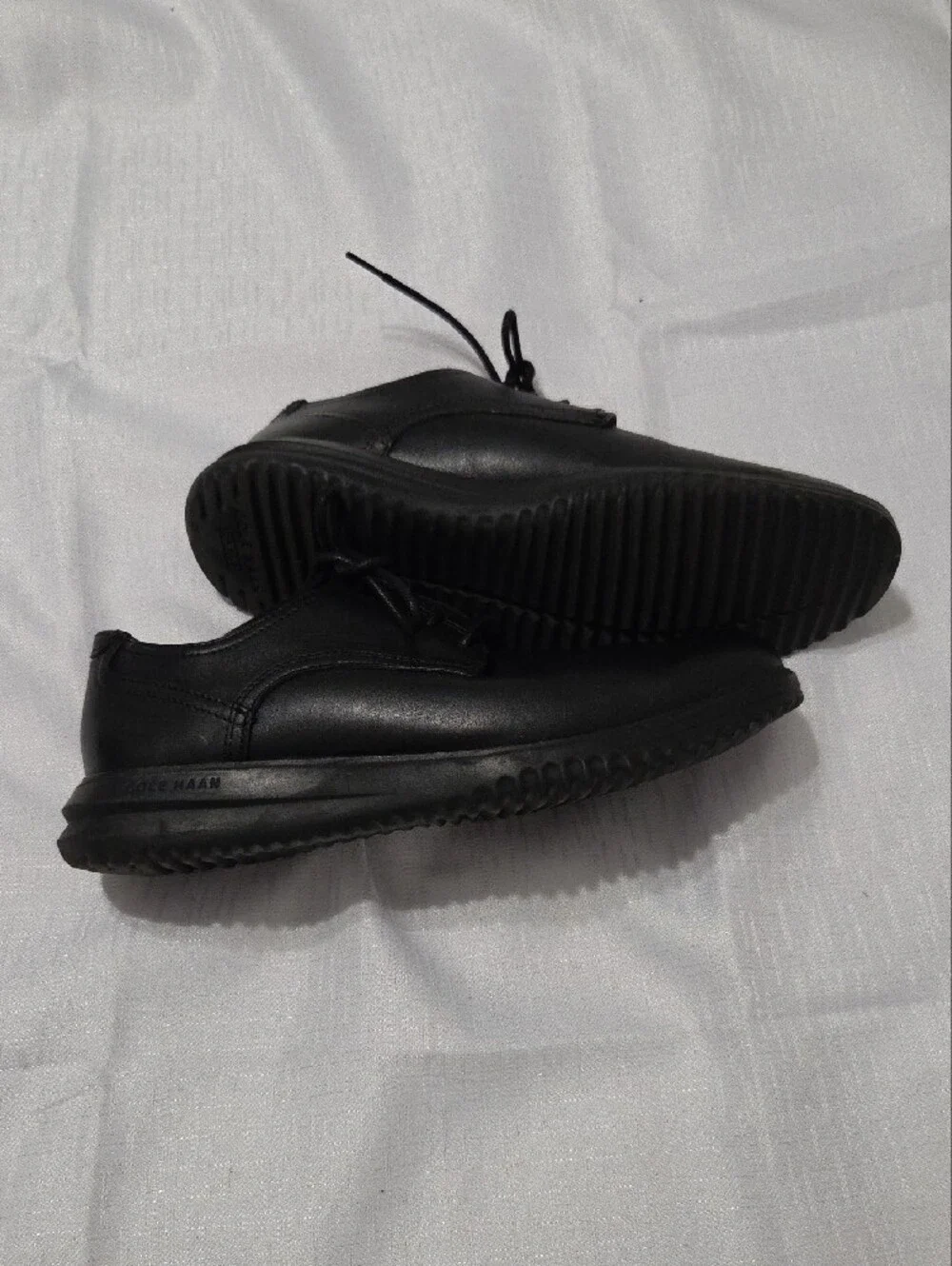 Cole Haan Black Leather Lace-Up Oxfords